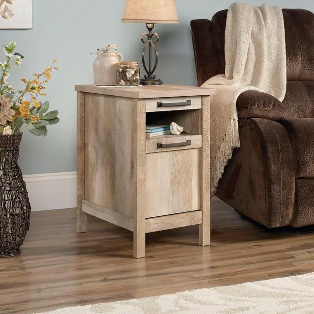 Alt view image 2 of 7 - Sauder Cannery Bridge Narrow Side, Nightstand, End Table, L: 14.37" x W: 22.44" x H: 25.79", Lintel Oak
