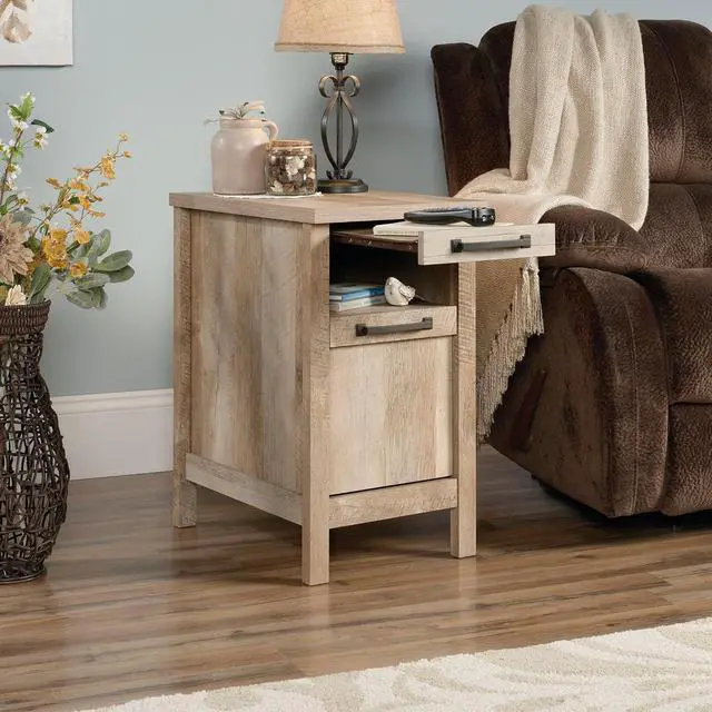 Alt view image 4 of 7 - Sauder Cannery Bridge Narrow Side, Nightstand, End Table, L: 14.37" x W: 22.44" x H: 25.79", Lintel Oak