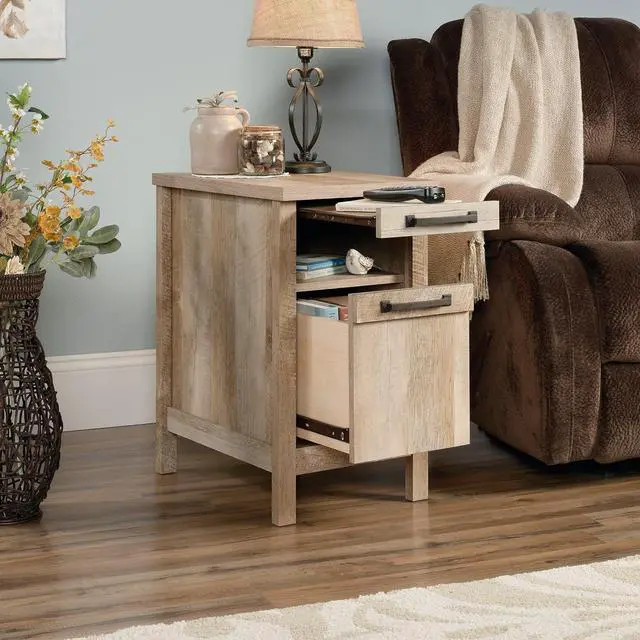 Alt view image 5 of 7 - Sauder Cannery Bridge Narrow Side, Nightstand, End Table, L: 14.37" x W: 22.44" x H: 25.79", Lintel Oak