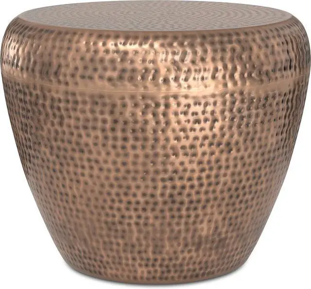 Main image of SIMPLIHOME Preston Modern Industrial 22 inch Wide Metal Metal Side Table in Antique Copper, Fully Assembled for the Living Room and Bedroom