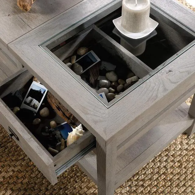 Alt view image 7 of 7 - Sauder Cottage Road Lift-top Coffee Table, L: 42.56" x W: 19.02" x H: 18.98", Mystic Oak Finish