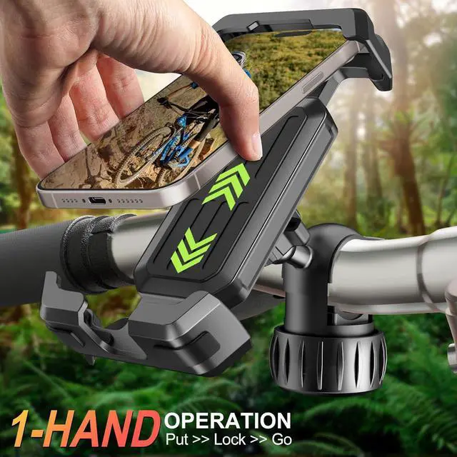 Alt view image 2 of 7 - Bike Phone Holder, Motorcycle Phone Mount, 2025 Upgrade Bicycle Phone Holder, Electric Scooter Ebike Cell Phone Handlebar, Phone Holder for Bike, Bike Accessories for iPhone 4.7-7" Phone