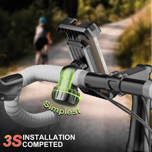 Alt view image 3 of 7 - Bike Phone Holder, Motorcycle Phone Mount, 2025 Upgrade Bicycle Phone Holder, Electric Scooter Ebike Cell Phone Handlebar, Phone Holder for Bike, Bike Accessories for iPhone 4.7-7" Phone