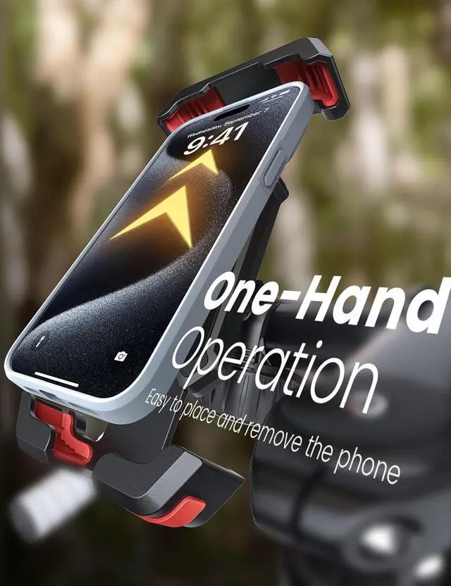 Alt view image 4 of 7 - Bike Cell Phone Holder, Bike Handlebar Phone Mount [2024 Upgraded 3S Quick Install] Motorcycle Phone Mount, for iPhone Bike Mount, Bicycle Phone Mount Handlebar Fit For EBike, Scooter,Bike Accessories