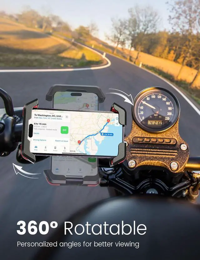 Alt view image 7 of 7 - Bike Cell Phone Holder, Bike Handlebar Phone Mount [2024 Upgraded 3S Quick Install] Motorcycle Phone Mount, for iPhone Bike Mount, Bicycle Phone Mount Handlebar Fit For EBike, Scooter,Bike Accessories