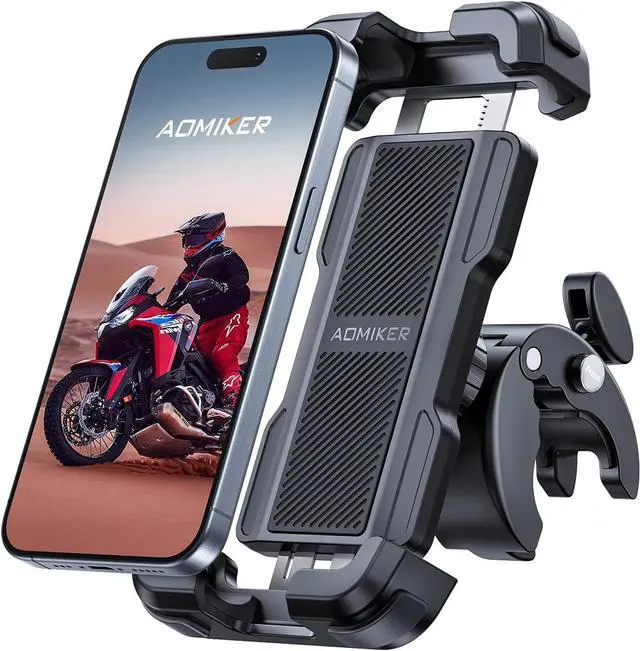 Main image of Bike Motorcycle Phone Holder Mount - [2025 Quick Release] Bike Phone Holder Handlebar Clamp, Bicycle Scooter Phone Clip for iPhone 16 15 14 13 12 11 Pro Max Plus Mini, 4.7-6.8" Smartphone
