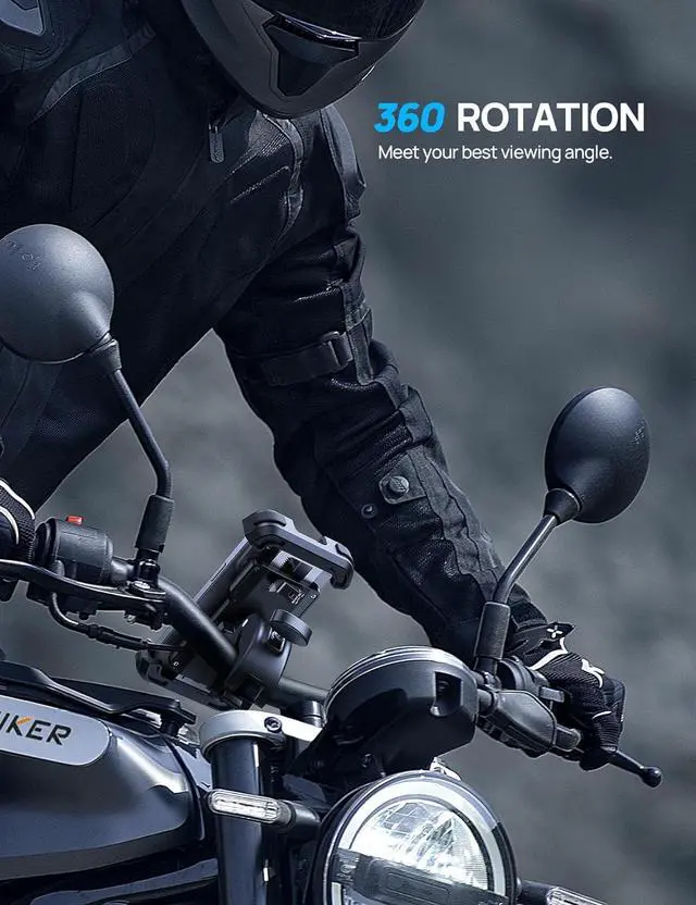 Alt view image 3 of 7 - Bike Motorcycle Phone Holder Mount - [2025 Quick Release] Bike Phone Holder Handlebar Clamp, Bicycle Scooter Phone Clip for iPhone 16 15 14 13 12 11 Pro Max Plus Mini, 4.7-6.8" Smartphone