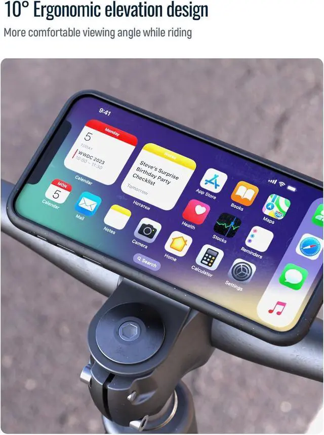 Alt view image 4 of 7 - sincetop Bike Phone Mount,Mountain Bicycle Stem Phone Holder,Aluminum Handlebar Cell Phone Clamp,Gravel/MTB/Road E-Bike Cycling Cell Phone Clip,Quick Release Attach/Detach-BlackSeries C-1st Gen