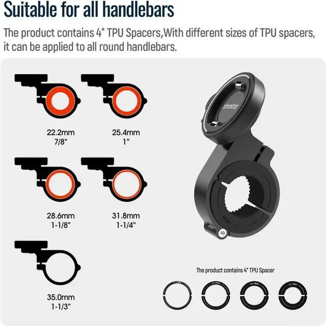 Alt view image 5 of 7 - Bike Phone Mount,Motorcycle Phone Holder with Universal Adapter,Out Front Bicycle Handlebar Mount for Mountain Road EBike,Scooter,Moto,MTB,Quick Release Attach/Detach-BlackSeries C - 1st Gen