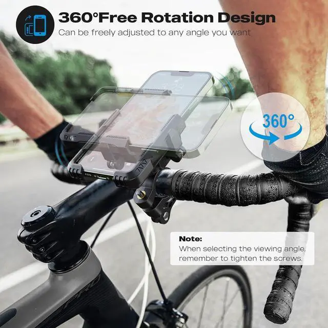 Alt view image 6 of 6 - New Upgraded Bike Phone Mount Holder Two Connectors Quickly Lock and Release,360°Rotatable Bicycle Motorcycle Scooter Accessories Handlebar Phone Clip for 4.0"-7.0" Smartphone (Black)
