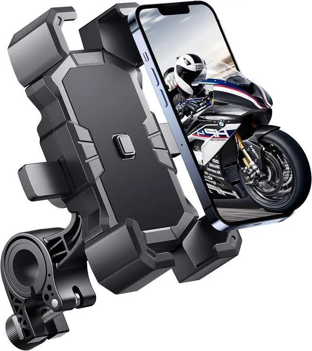 Main image of Bike Phone Holder Handlebar,Motorcycle Phone Mount,ATV Cell Phone Clamp,Scooter Phone Clip for iPhone 15 Pro Max14 13 12plus, Samsung S24Ultra S23 and More 4.7" to 7.0" inch Phone