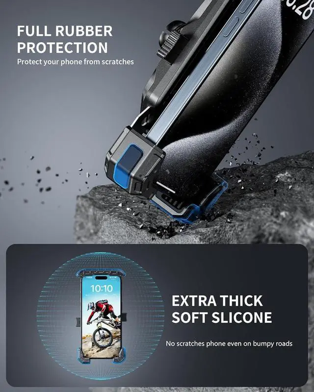 Alt view image 3 of 7 - Kewig Motorccyle Phone Mount-[Vibration Dampener] [1s Lock] Motorcycle Cell Phone Holder, Bike Handlebar Phone Holder for iPhone 16 15 14 13 Mini Pro Max Plus, 5.5''-7.2'' Phones