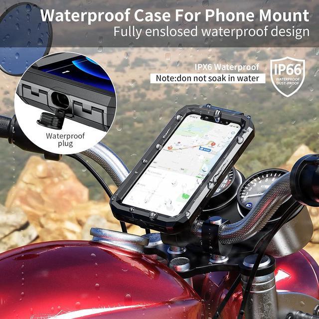 Alt view image 2 of 6 - Kewig Bike Phone Mount Waterproof, Motorcycle Phone Mount with Aluminum Alloy Handlebar Mount Base & Touch-Screen, 360 Rotation Bike Phone Holder Suitable for 5.5'' - 7.0'' Cellphones