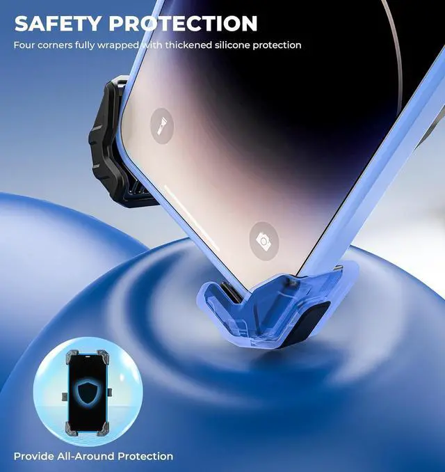 Alt view image 3 of 7 - Motorcycle Phone Mount, 1s Lock Bike Phone Holder, One-Handed Operation Motorcycle Cellphone Holder with Aluminum Alloy Handlebar Mounting Base for Bicycle Scooter, Fit 5.5"-7.2" Smartphone