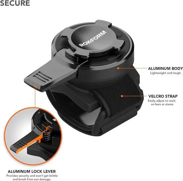 Alt view image 4 of 7 - Rokform - Universal Bike Phone Mount, Fits Any Bicycle Handlebar or Bike Stem Measuring 7/8in to 2.25in, Works with All Twist Lock Cases or Universal Adapter, Sport Series (Black)