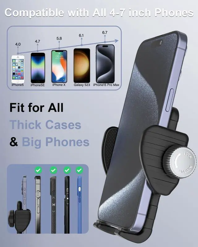 Alt view image 2 of 7 - Gooseneck Phone Holder for Bike, [Flexible Arm] Motorcycle Phone Holder, Electric Bike Cell Phone Mount for iPhone 16 Pro Max/Plus, 15 Pro Max, Galaxy Series and More 4-7 inch Smartphones