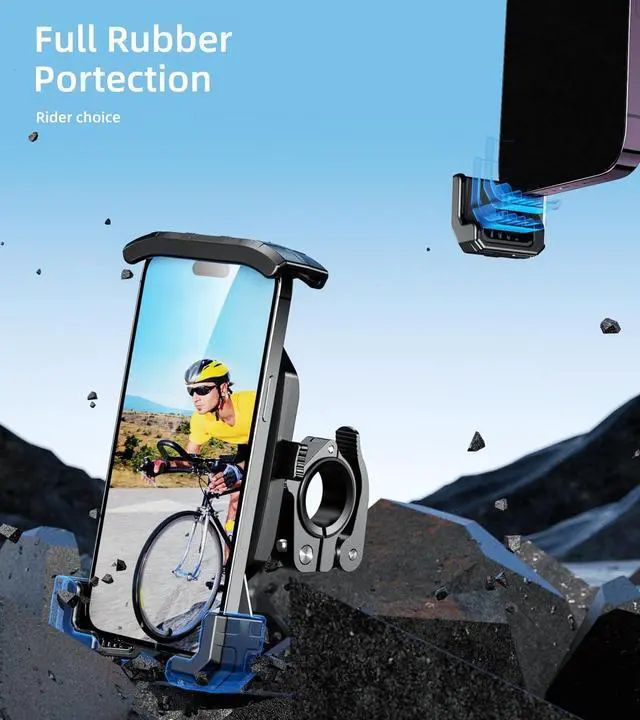 Alt view image 4 of 6 - Kewig Bike Phone Mount Holder, Motorcycle Phone Mount [1s Lock] [One Hand Operation], Bicycle Scooter Handlebar Cradle Clip for iPhone 16 Pro Max/Plus,15 14 13 Mini and 4.0-7" Phone