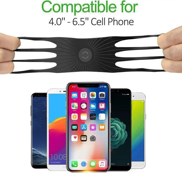 Alt view image 2 of 7 - Bike Cell Phone Mount, Silicone Bike Bicycle Motorcycle MTB Stroller Handlebar, Universal Cycling Holder Fits 360° Rotation Compatible with All Apple iPhone Samsung Galaxy, Google Pixel