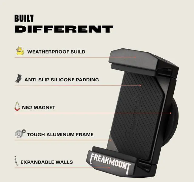 Alt view image 3 of 7 - FREAKMOUNT 2.0 Magnetic Motorcycle Phone Mount - Compatible with Harley Davidson - Premium Billet Aluminum Holder for Gas Tank, High-Speed Magnet Accessories - Fits Most Phones, Black