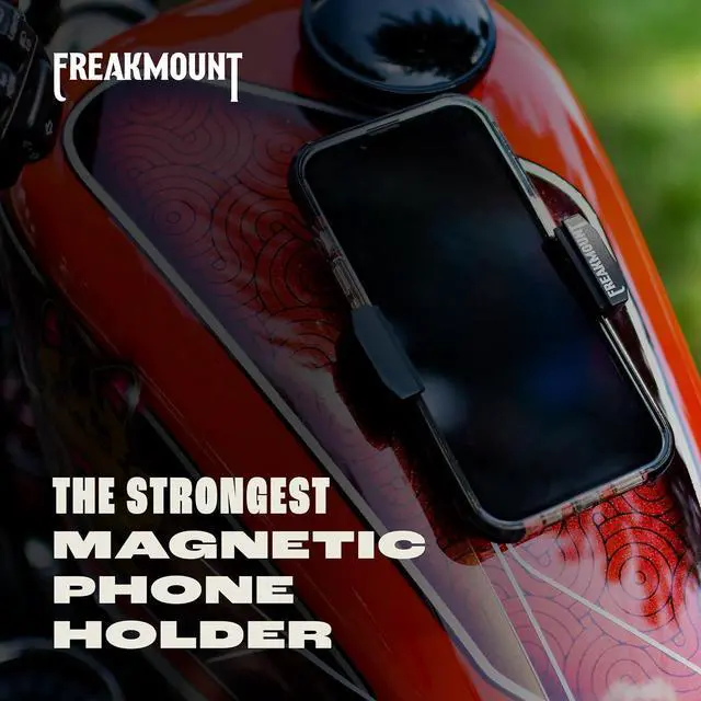 Alt view image 2 of 7 - FREAKMOUNT 2.0 Magnetic Motorcycle Phone Mount - Compatible with Harley Davidson - Premium Billet Aluminum Holder for Gas Tank, High-Speed Magnet Accessories - Fits Most Phones, Black