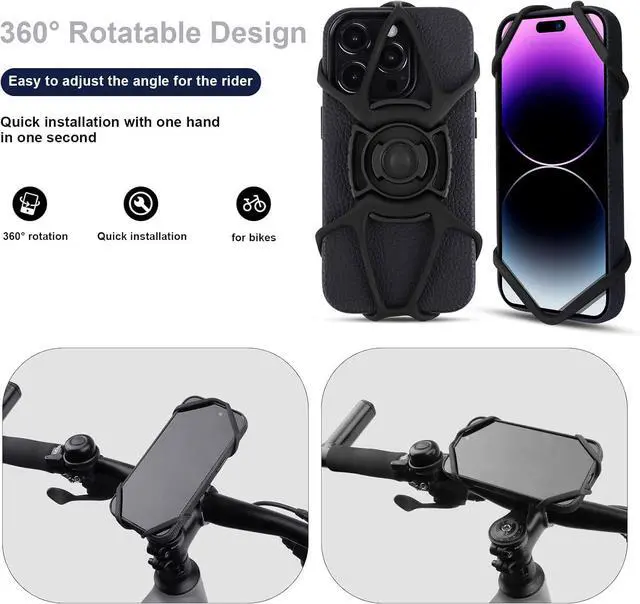 Alt view image 6 of 7 - WALLFID Bike Phone Mount for Stem Mounting 4.7"-7.2" Cell Phones, Aluminum Alloy Strong Ultra Light Phone Mount for Bicycle, Designed for Road Bicycle Accessories - Cycling Gift