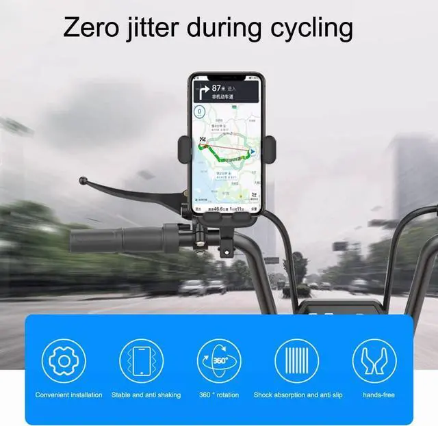 Alt view image 3 of 7 - Bike Handlebar Phone Holder, Motorcycle Phone Mount Motorcycle Handlebar Phone Clamp, Scooter Phone Clip for iPhone 6/7/8/X/11/12/13/14 Series  and More 4.7" - 6.8" Cellphone (Dark gray)