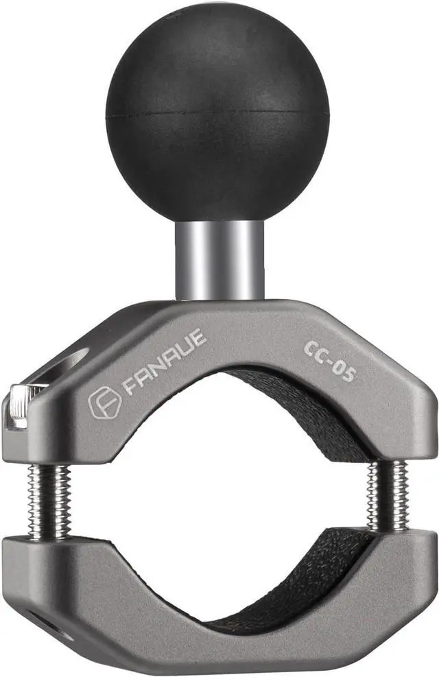Main image of FANAUE CC-05 Aluminum Handlebar Clamp Mount U-bolt Base Compatible with RAM Mounts B size 1 inch Ball Double Socket Arm & Bike Motorcycle Phone Holder for 0.85" to 1.14" Diameter Rail