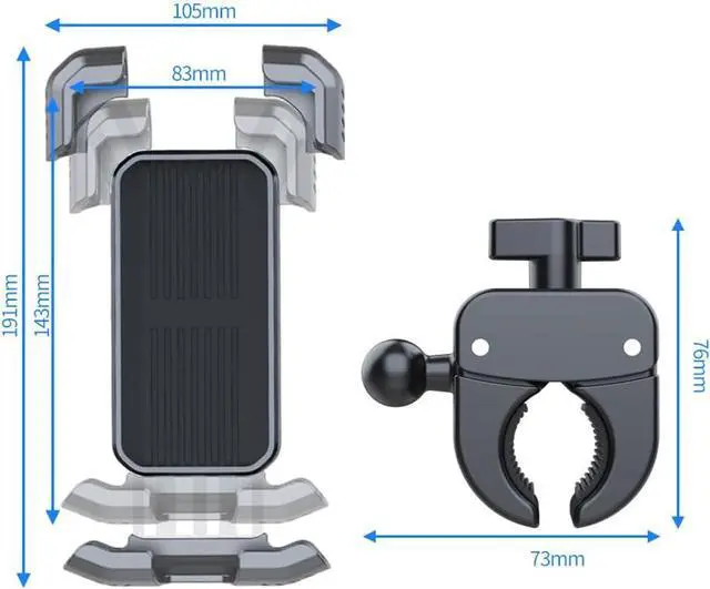 Alt view image 4 of 7 - Bicycle Phone Holder,Bike Cell Phone Holder for iPhone 16 15 14 13, Galaxy S24 S23 & 4.5-7" SmartPhone,360° Rotatable Handlebar Phone Mount for Scooter ATV Road Mountain Bike Golf Car Navigation