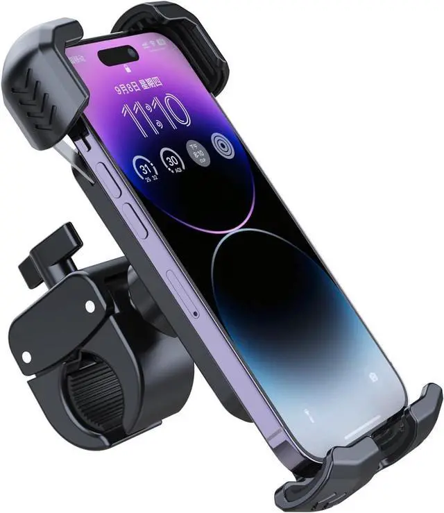 Alt view image 5 of 7 - Bicycle Phone Holder,Bike Cell Phone Holder for iPhone 16 15 14 13, Galaxy S24 S23 & 4.5-7" SmartPhone,360° Rotatable Handlebar Phone Mount for Scooter ATV Road Mountain Bike Golf Car Navigation