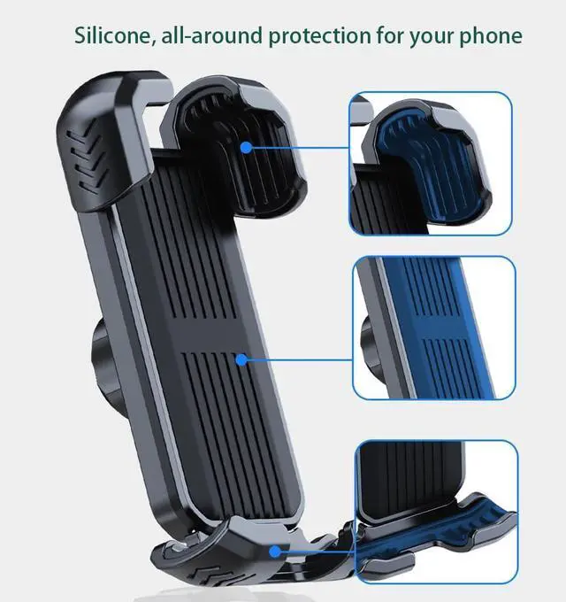 Alt view image 6 of 7 - Bicycle Phone Holder,Bike Cell Phone Holder for iPhone 16 15 14 13, Galaxy S24 S23 & 4.5-7" SmartPhone,360° Rotatable Handlebar Phone Mount for Scooter ATV Road Mountain Bike Golf Car Navigation