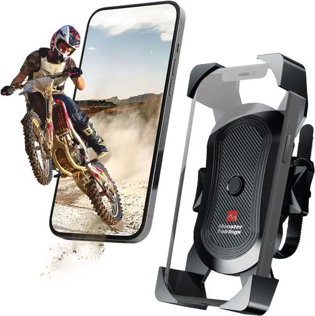 Main image of Motorcycle Phone Mount- Phone Holder for Bike Anti Shake & Durable Bicycle Phone Mount for iphone 14 Pro Max | 11 Pro Max | Android Cell Phones