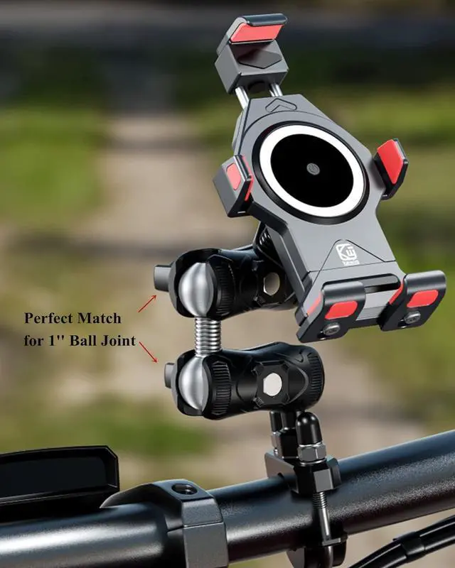 Alt view image 6 of 7 - BRCOVAN 2PCS Double Socket Arm High Strength Composite Short Arm Compatible with RAM Mounts B Size 1 Inch Ball Components & Bike Motorcycle Phone Mount Holder with 1'' Ball Adapter