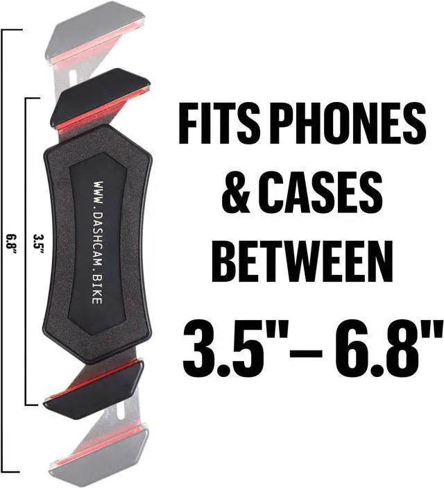 Alt view image 6 of 6 - The dashcam.Bike Phone Mount: The Best Bicycle Phone Holder That Reduces Shake Without Blocking Your Camera [Extended-Range for Wide, Tapered, or Road Handlebars]