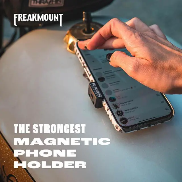 Alt view image 2 of 7 - FREAKMOUNT Magnetic Motorcycle Phone Mount - Compatible with Harley Davidson - Premium Billet Aluminum Holder for Gas Tank, High-Speed Magnet Accessories - Fits Most Phones, Carbon Grey