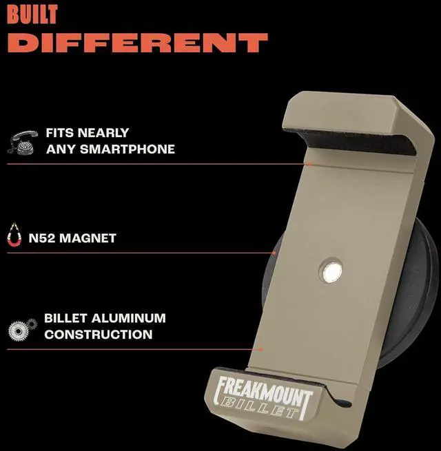 Alt view image 3 of 7 - FREAKMOUNT Magnetic Motorcycle Phone Mount - Compatible with Harley Davidson - Premium Billet Aluminum Holder for Gas Tank, High-Speed Magnet Accessories - Fits Most Phones, Carbon Grey