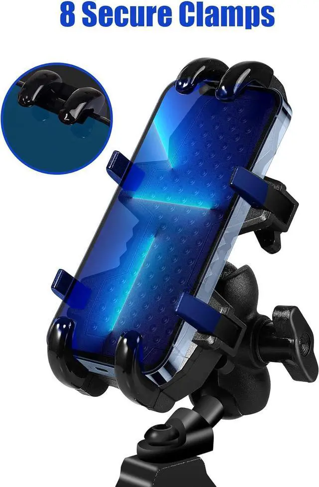 Alt view image 7 of 7 - UTV Phone Holder, Aluminum Alloy Heavy Duty Cell Phone Mount for UTV/SXS,360° Adjustable Mounting Bracket Fits 1.75-2 Roll Cage, 8 Claws Tightly Hold iPhones or 4.7-7.1" Devices