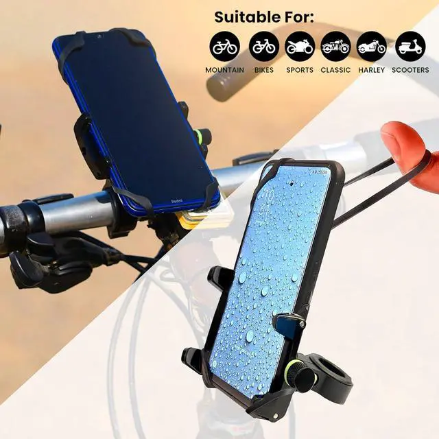Alt view image 5 of 5 - GRAND PITSTOP Bike Phone Mount Holder, Camera Friendly, Aluminum Motorcycle Phone Mount, Handlebar Mounted Cell Phone Holder for Bike, 360° Rotation, Universal Phone Mount for 4.5-7 Inch Phones Black