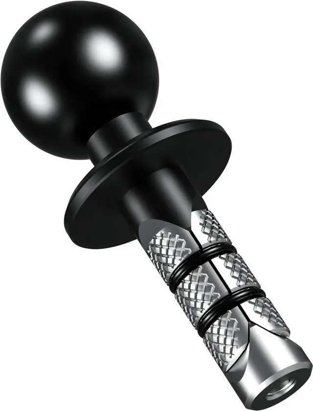 Main image of BRCOVAN Metal Motorcycle Fork Stem Mount Base with 1'' TPU Ball for Stem Holes 12mm to 25.4mm in Diameter, Compatible with RAM Mounts B Size 1 Inch Ball Double Socket Arm