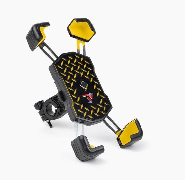 Main image of Terminal Velocity Sport Cell Phone Mount for Motorcycle bicycl E-Bike Scooter Stroller and Stationary Bike. Sturdy, 360 Lockable Design with Speed Release Mirror Mount and rain Cover (Yellow)