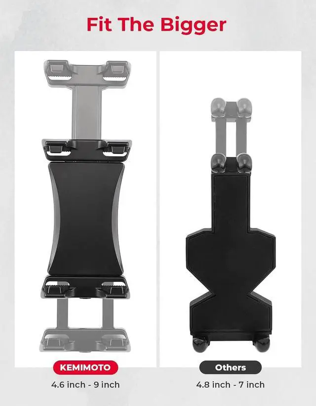 Alt view image 4 of 7 - KEMIMOTO UTV Phone Mount ATV Holder, Fit 4.7"-13" Phone & Tablet, 360° Adjustable Heavy Duty, Compatible with Can-Am Maverick X3 Outlander Polaris RZR Sportsman Kawasaki Talon Viking