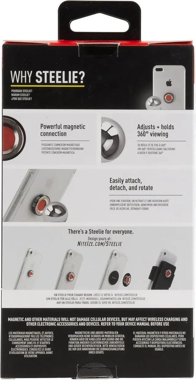 Alt view image 6 of 7 - Nite Ize Steelie Vent Kit - Magnetic Cell Phone Holder for Car Vents - Phone Mount - Squeeze