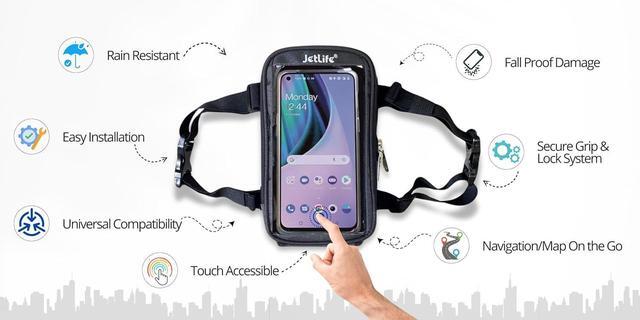 Alt view image 3 of 6 - JETLIFE Moped Phone Holder - Mobile Phone Mount Holder Vespa Scooter EV Bike Cell Phone Holder, Fits All Smartphones Upto 7.2'' (Turquoise)