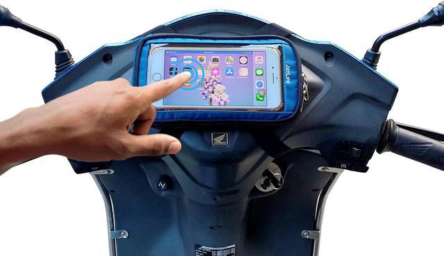 Alt view image 5 of 6 - JETLIFE Moped Phone Holder - Mobile Phone Mount Holder Vespa Scooter EV Bike Cell Phone Holder, Fits All Smartphones Upto 7.2'' (Turquoise)