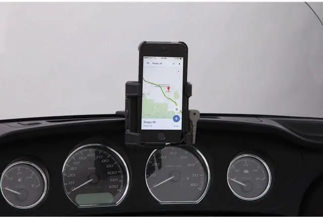 Alt view image 4 of 5 - Ciro 50317 Smartphone/GPS Holder (Black Fairing Mount Without Charger for 2014-2016 Flht/Flhx Touring Models)