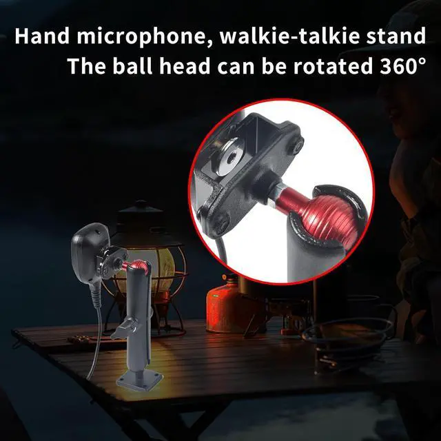 Alt view image 6 of 7 - HYS Handheld Radio/Mic Hanger with Belt Clip/Round Knob Holder with 1" (25mm) Ball Head Adapter Compatible with RAM mounts B Size Double Socket Arm & Bike Motorcycle Ham Radio Mount