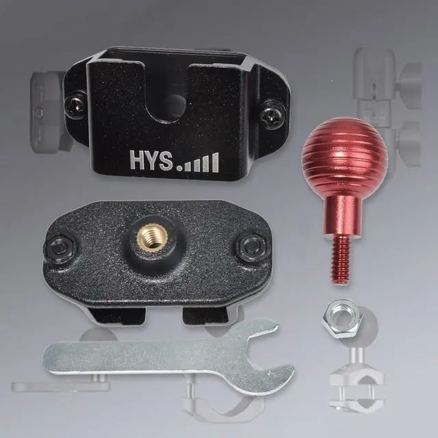 Alt view image 7 of 7 - HYS Handheld Radio/Mic Hanger with Belt Clip/Round Knob Holder with 1" (25mm) Ball Head Adapter Compatible with RAM mounts B Size Double Socket Arm & Bike Motorcycle Ham Radio Mount