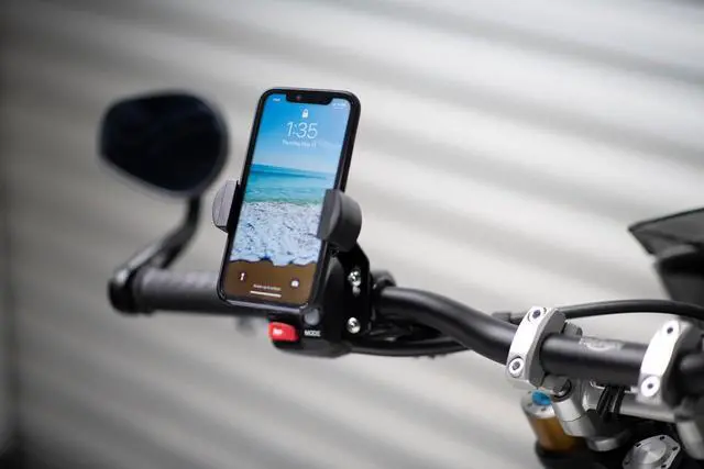 Alt view image 3 of 5 - Techmount Universal Motorcycle Control Mount 4-31001-B-TechGripper - The Most Dependable Holder for iPhone/GPS / MP3 Player - Extra Strong and Reliable - Adjustable to Fit Most Motorcycles