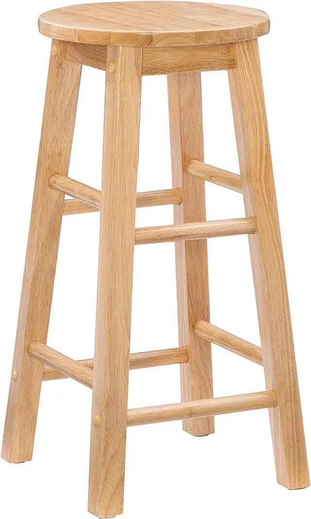Main image of Linon Natural Barstool with Round Seat, 24-Inch