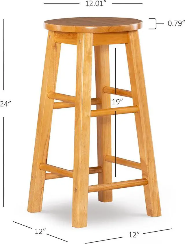 Alt view image 4 of 7 - Linon Natural Barstool with Round Seat, 24-Inch