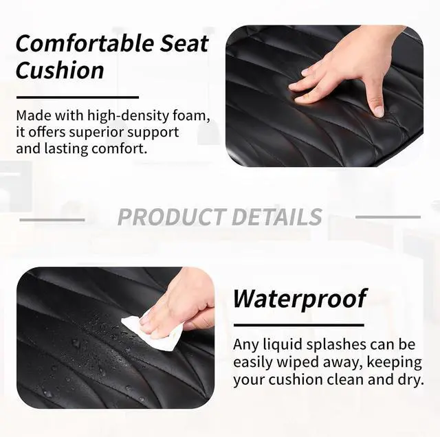 Alt view image 5 of 7 - Black Counter Height Swivel Bar Stools Set of 3, Adjustable Bar Stool with Back 25"-33", Modern Faux Leather Barstools for Kitchen Island (Black, 3PCS)